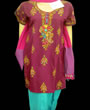 Maroon color - nicely Embroidered Salwar Kameez.